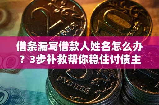 武汉借条漏写借款人姓名怎么办？3步补救帮你稳住讨债主动权
