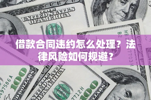 武汉借款合同违约怎么处理？法律风险如何规避？