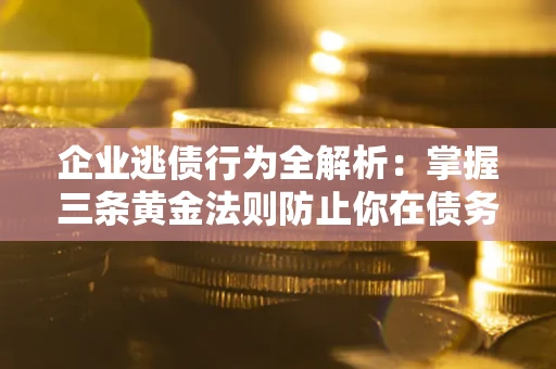 武汉企业逃债行为全解析：掌握三条黄金法则防止你在债务乱局中“踩雷”