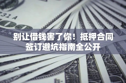 武汉别让借钱害了你！抵押合同签订避坑指南全公开